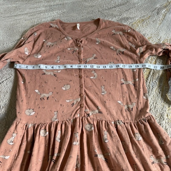 Rylee + Cru fox print mini dress Maeve long sleeve buttons cotton small - Picture 6 of 8
